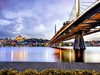 Večerní Istanbul Süleymanova mešita a most Halic